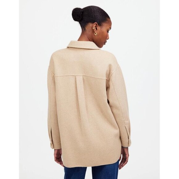 MADEWELL Women's Double-Faced Long Shirt-Jacket Size XS In Maple Oatmeal… - Picture 3 of 13